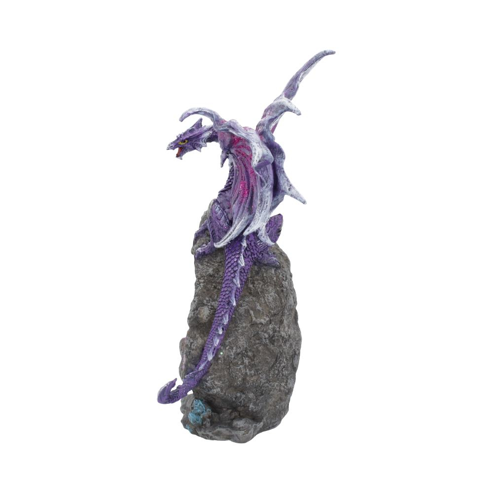 Figurină Amethyst Custodian – Dragon Violet pe Geodă de Ametist, 22 cm [4]