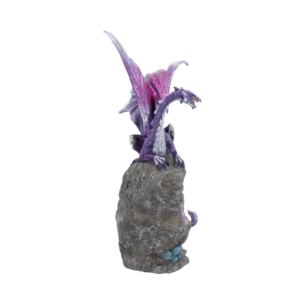 Figurină Amethyst Custodian – Dragon Violet pe Geodă de Ametist, 22 cm [6]