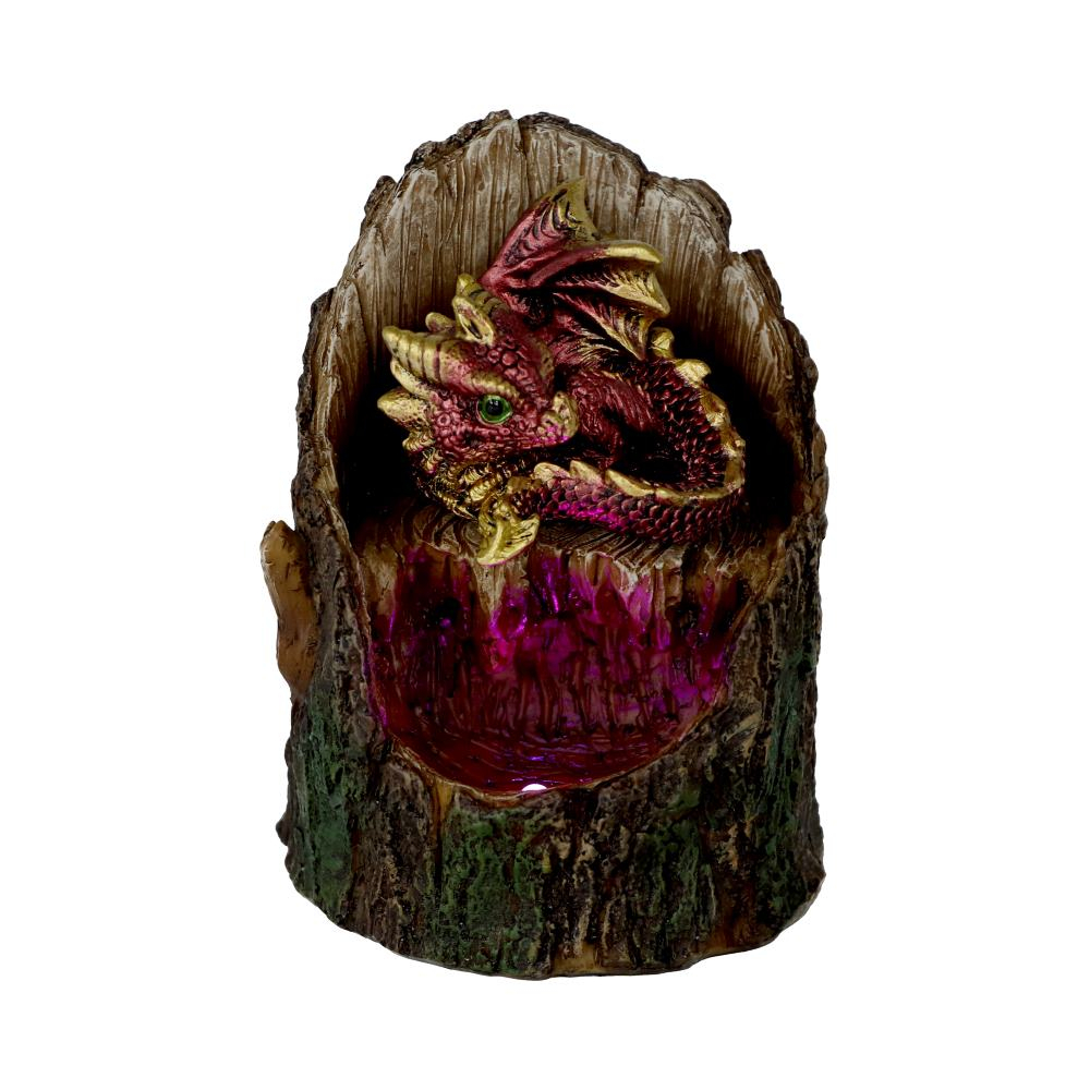 Figurină Arboreal Hatchling Red – Pui de Dragon Roșu în Trunchi de Copac Luminos, 10,8 cm [3]