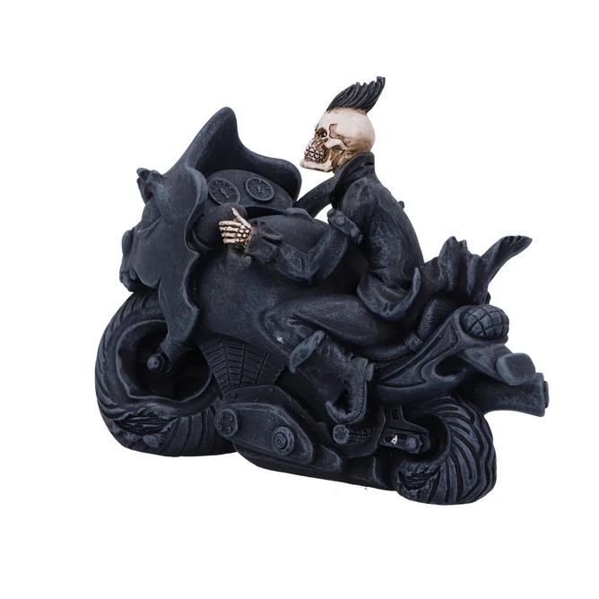 Figurină Biker Skeleton – Războinicul Întunericului pe Motocicletă, Gothic, Rock, 22 cm [4]