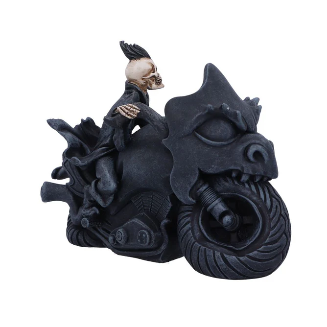 Figurină Biker Skeleton – Războinicul Întunericului pe Motocicletă, Gothic, Rock, 22 cm [2]