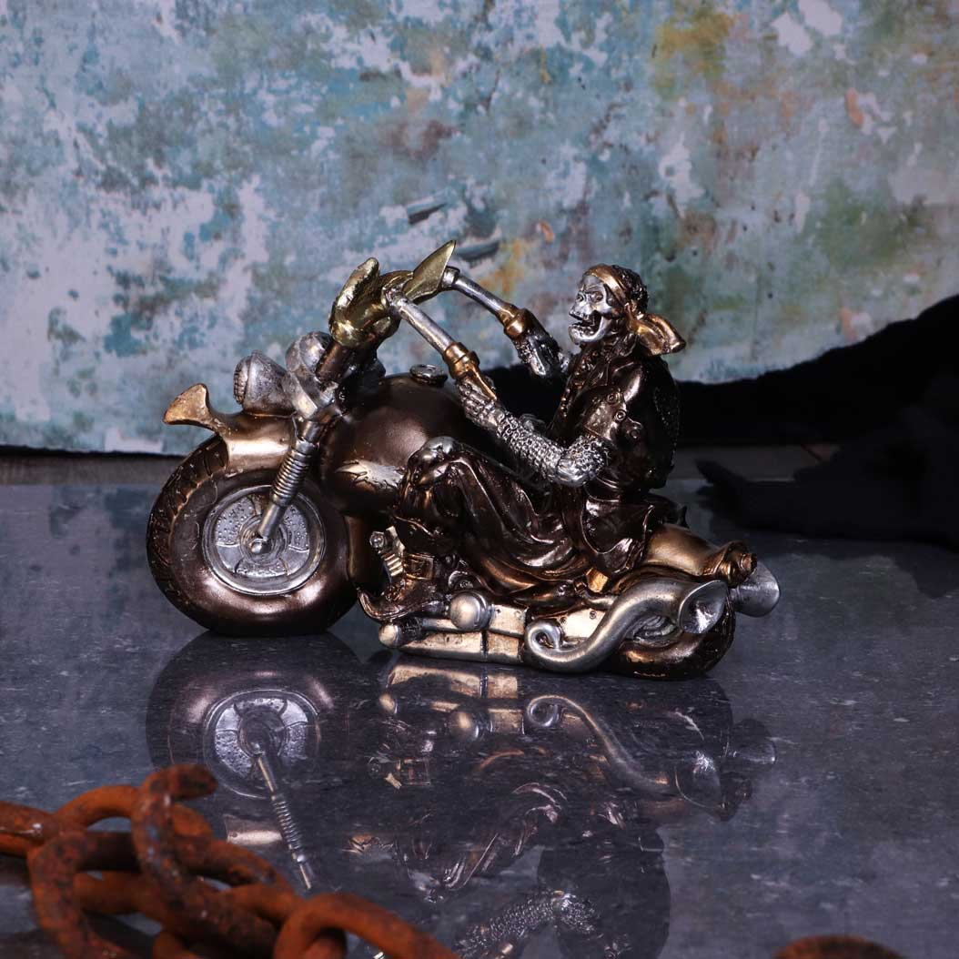 Figurina Bronze Full Throttle Motorbike 17 cm - Sculptura decorativa motocicleta [9]