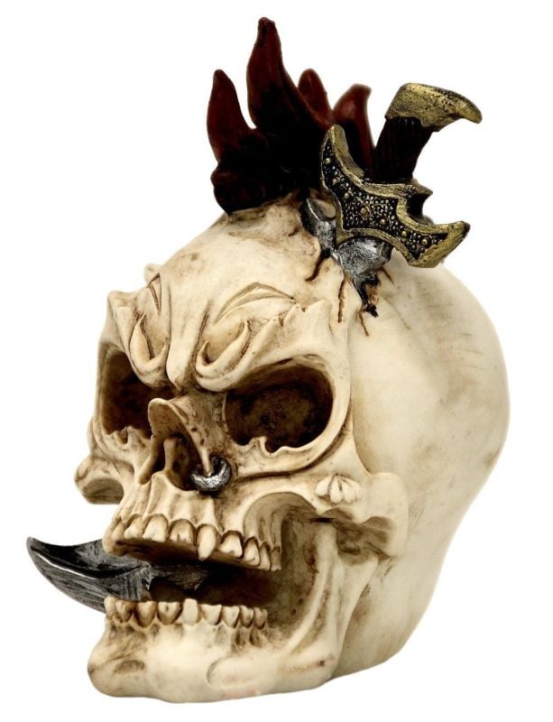 Figurină Craniu cu Sabie – Artă Detaliată pentru Decoruri Gotice [4]