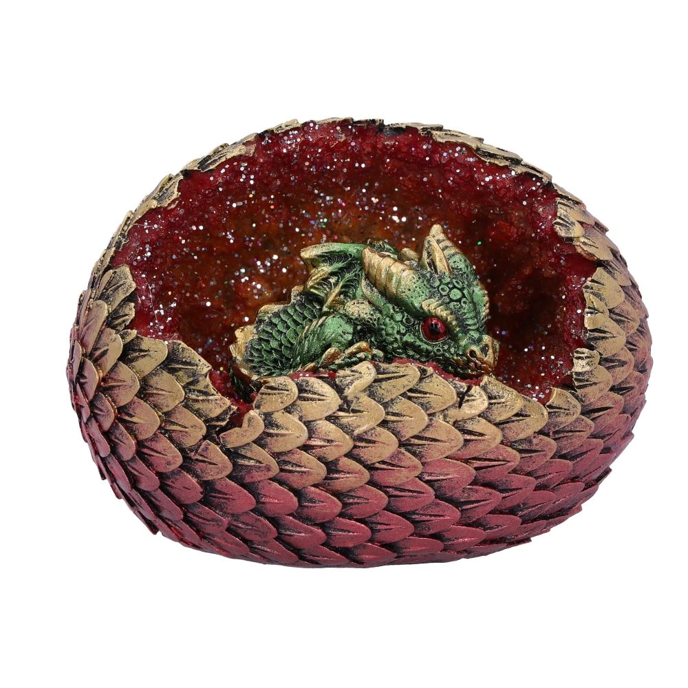 Figurină Geode Home (Green) – Pui de Dragon în Ou Geodă, 10,7 cm [2]
