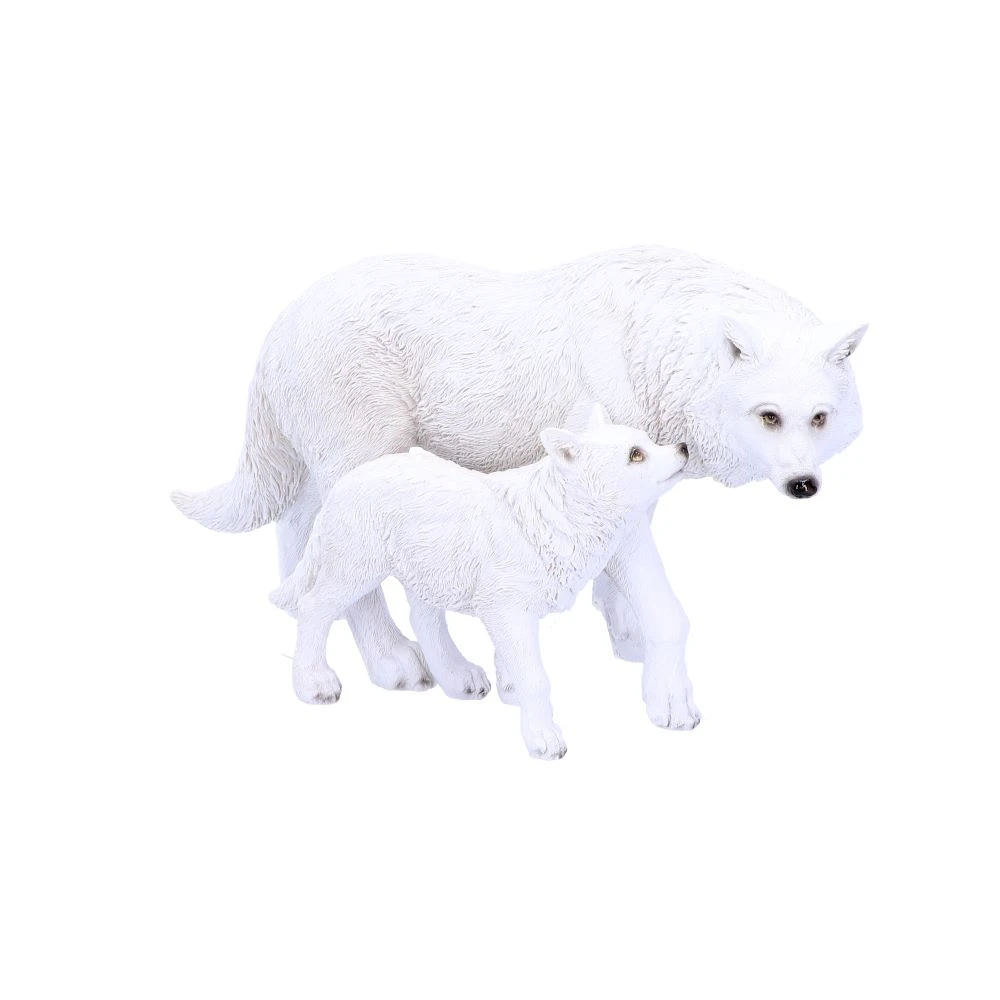 Figurină 'Winter Offspring' – Lupoaică și Pui, 20 cm [2]