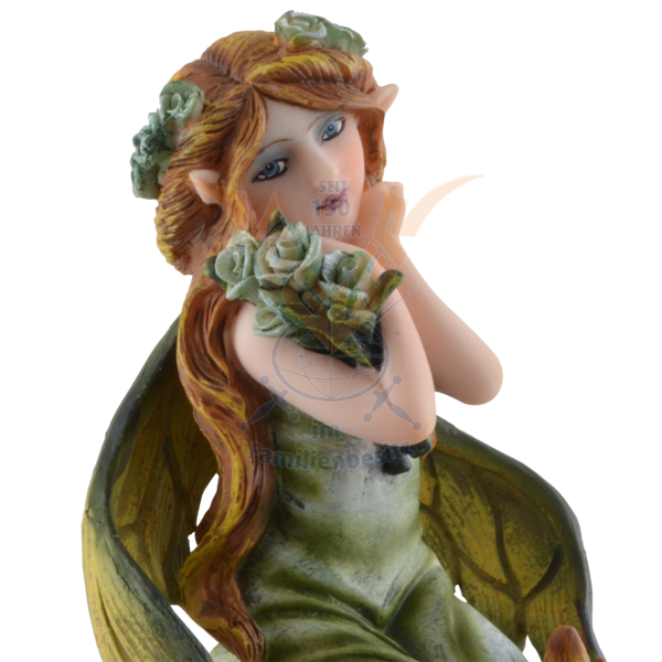 Figurină zână Verda cu coroană verde de flori [2]