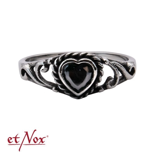 Inel etNox „Black Heart” – Design inimă neagră cu zirconiu [2]