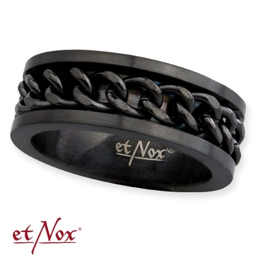 Inel etNox "Mesh Steel Ring" din oțel inoxidabil negru [1]