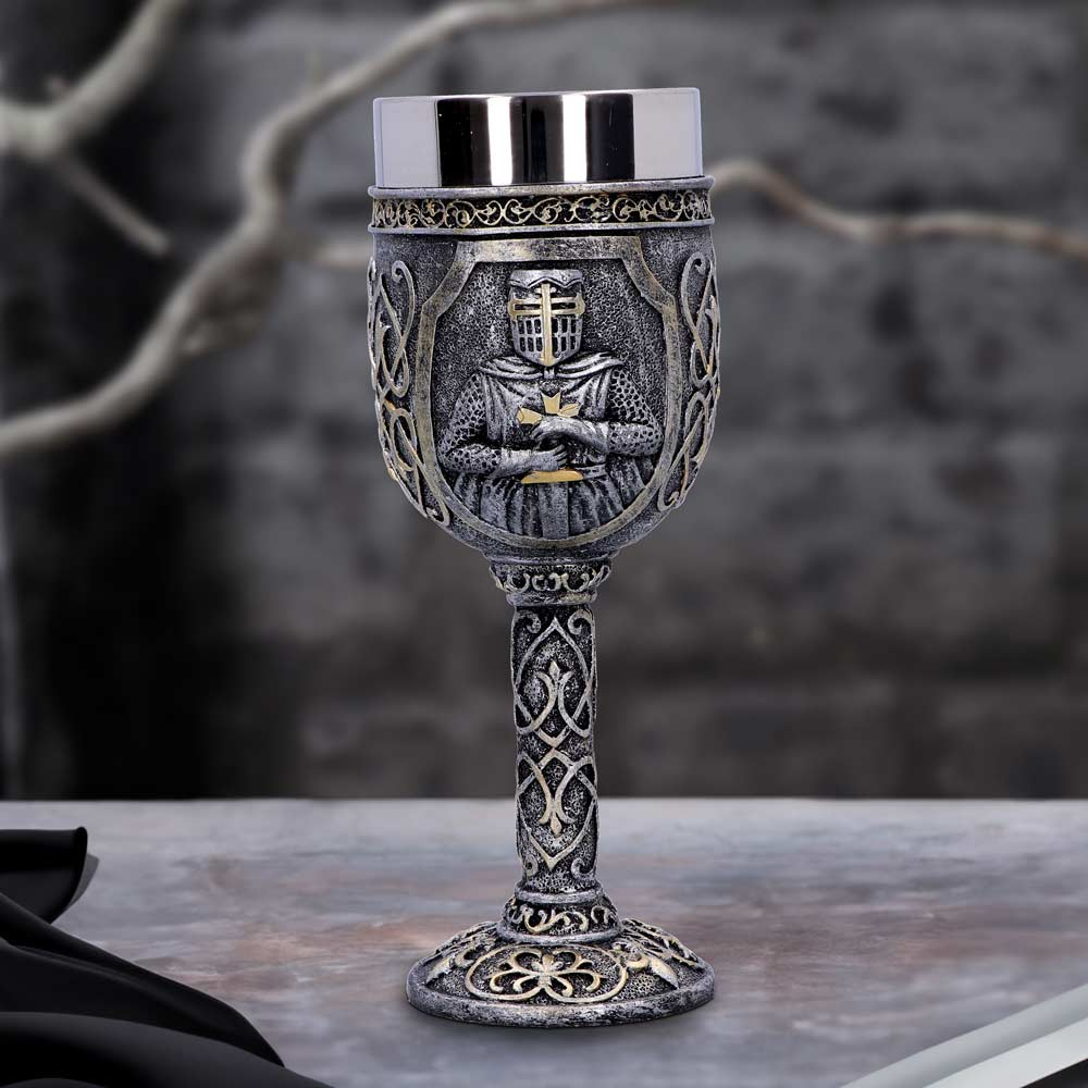 Pocal 'Armoured Medieval Knight Soldier' de 19 cm – Design cu cavaler medieval și detalii aurii [1]