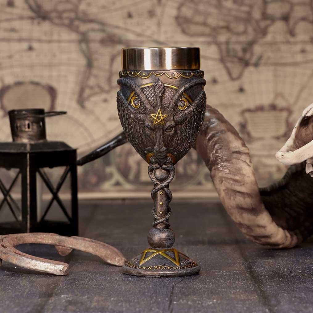 Pocal Baphomet – Pahar gotic cu insert din oțel inoxidabil [1]