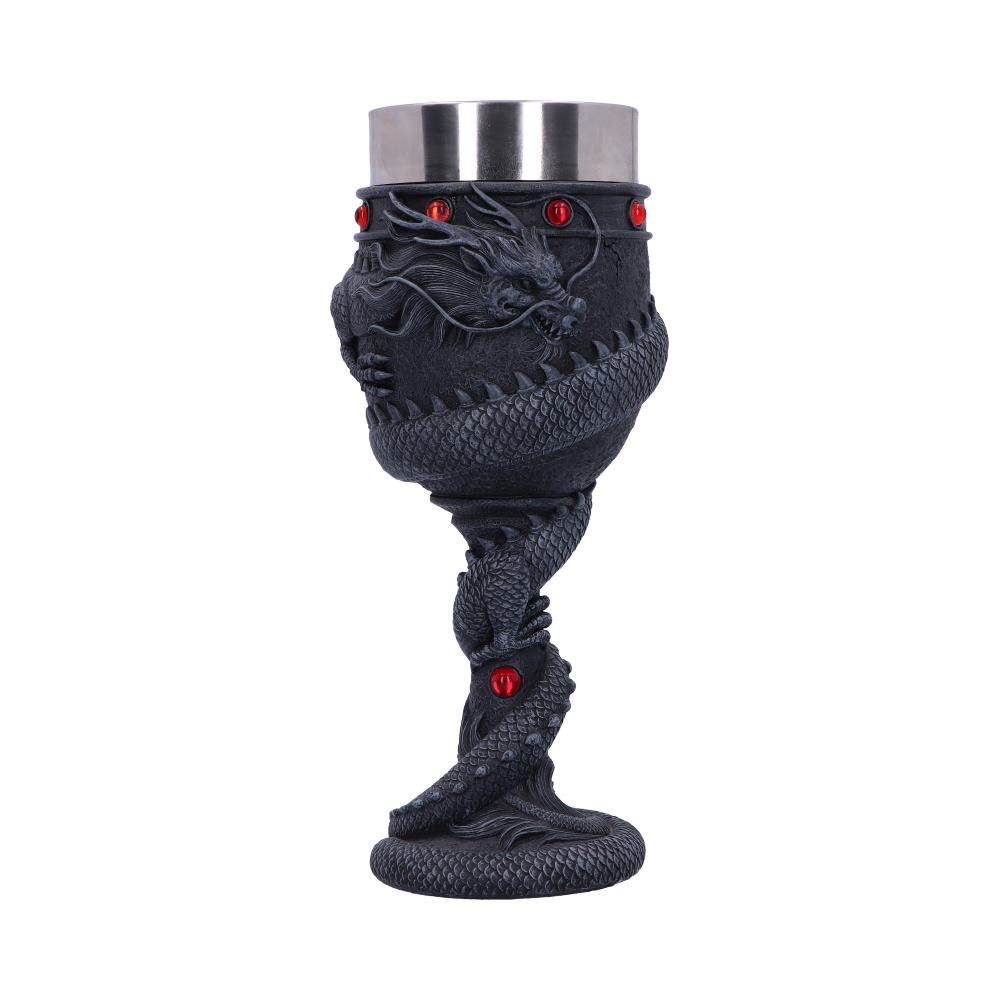 Pahar de vin cu dragon chinez negru încolacit [5]