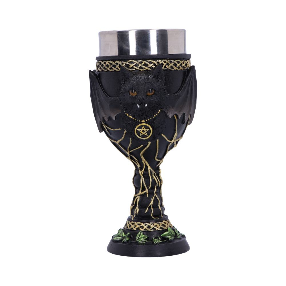 Pocal 'Feline Fang' de 17,3 cm – Design cu pisică neagră vampir și aripi de liliac [6]