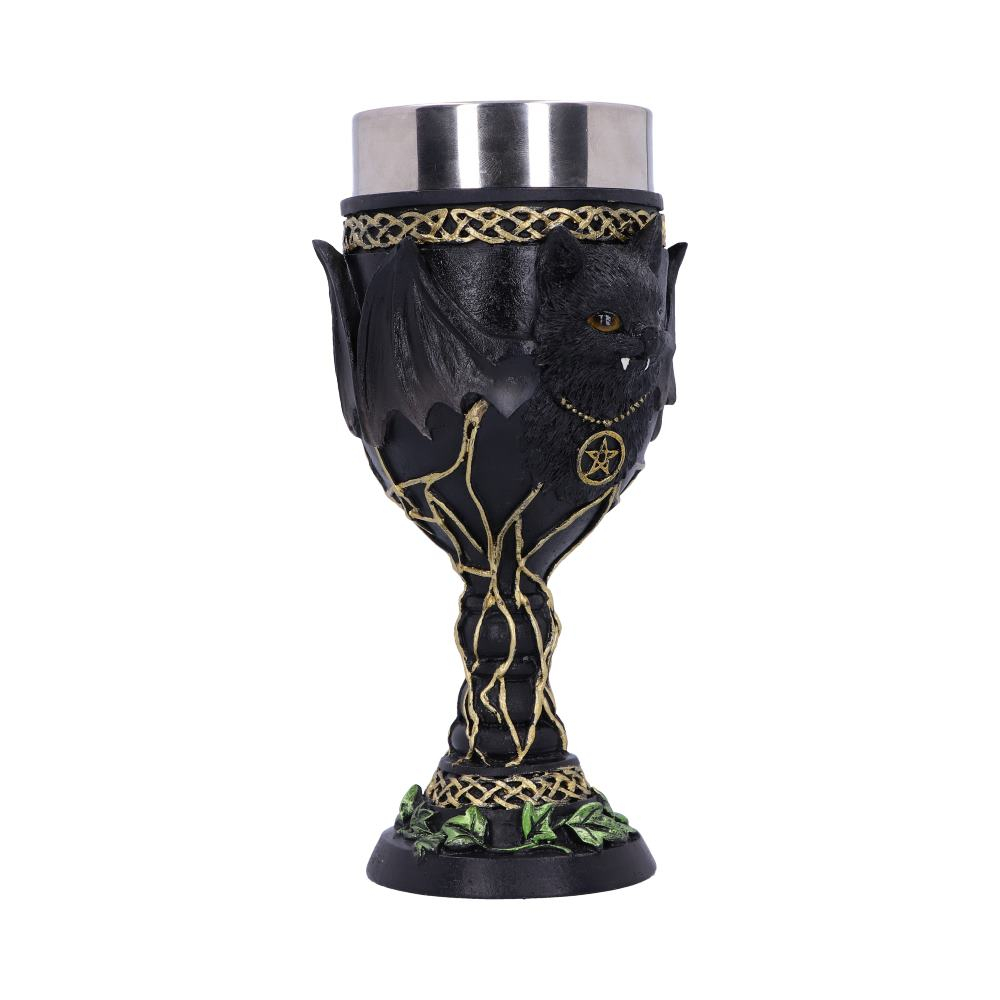 Pocal 'Feline Fang' de 17,3 cm – Design cu pisică neagră vampir și aripi de liliac [4]