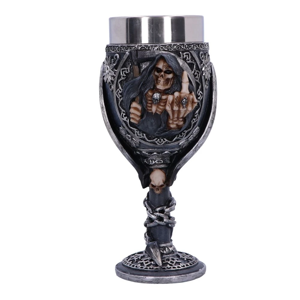 Pocal gotic Curse Goblet – Design schelet provocator, 20 cm [7]