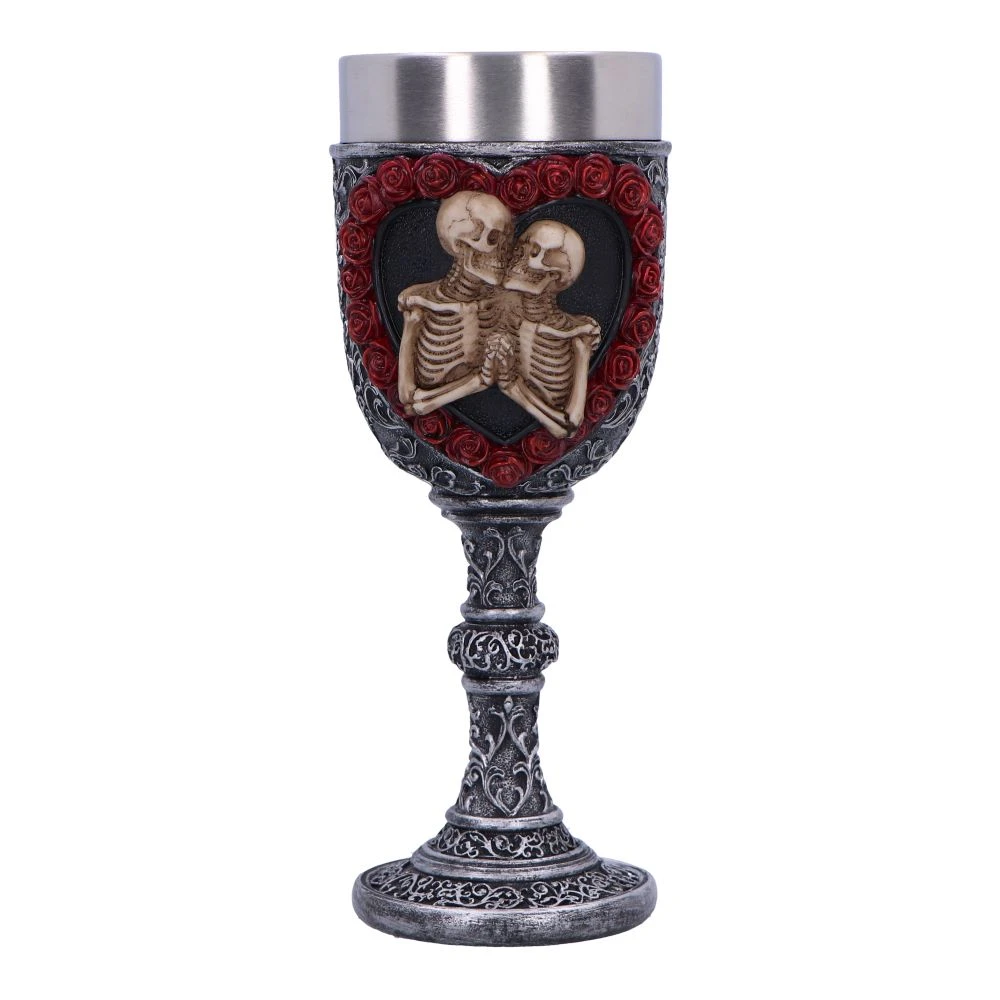 Pocal gotic 'To Have and To Hold' de 19,5 cm – Design cu îndrăgostiți scheletici [2]