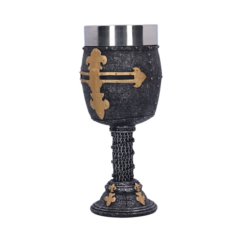 Pocal medieval Crusader Goblet – Design de cavaler cruciat, 18 cm [4]