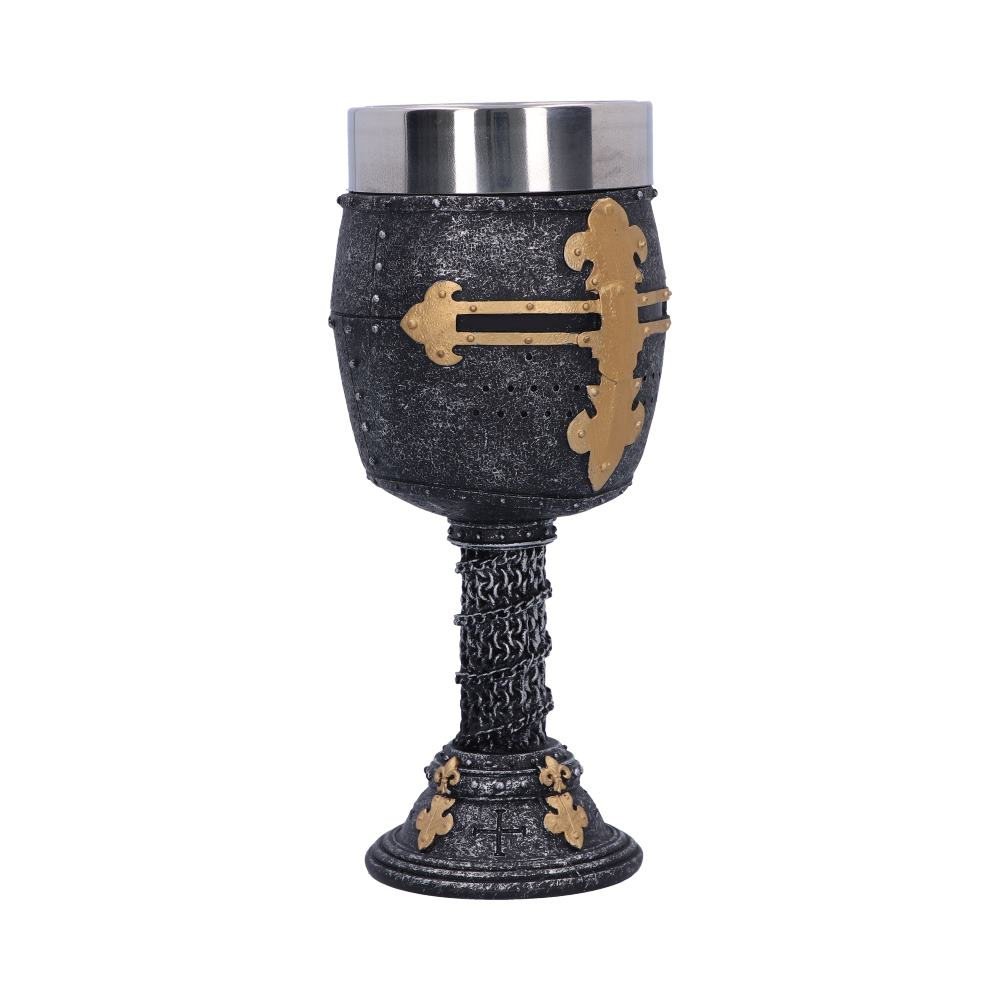 Pocal medieval Crusader Goblet – Design de cavaler cruciat, 18 cm [6]