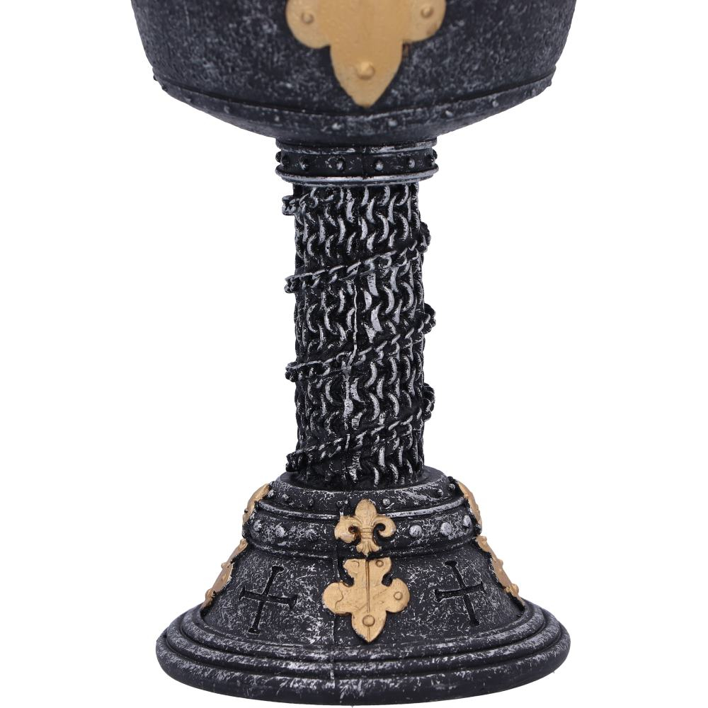 Pocal medieval Crusader Goblet – Design de cavaler cruciat, 18 cm [8]