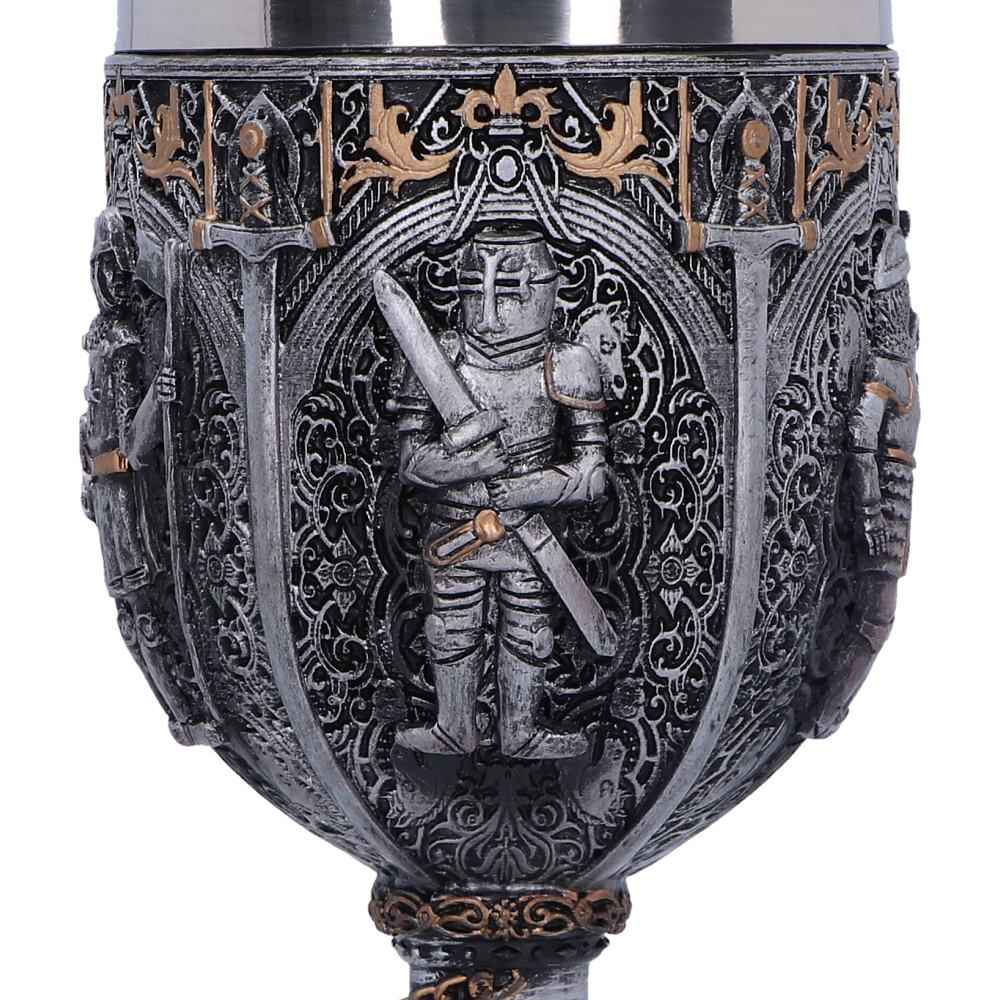Pocal 'Medieval Knight' de 17,5 cm – Design cu cavaleri medievali și lanț decorativ [7]