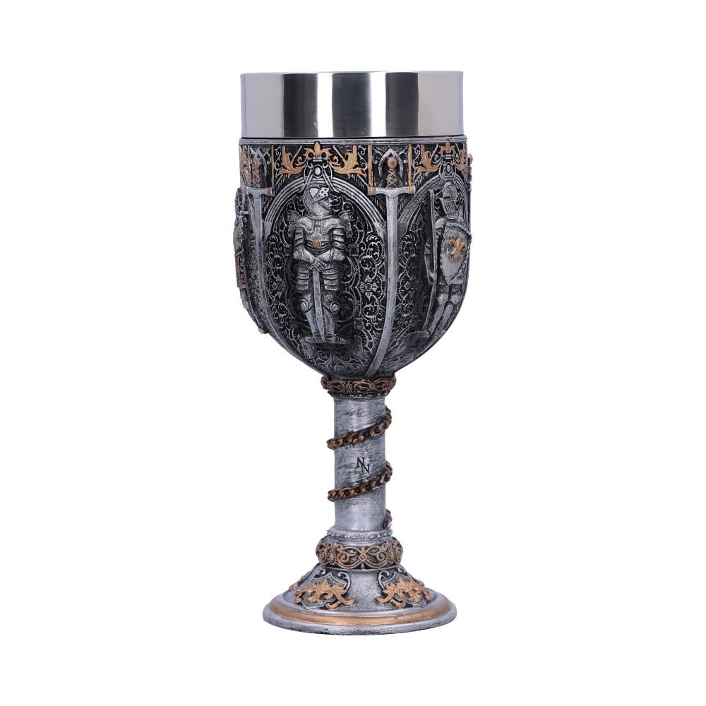 Pocal 'Medieval Knight' de 17,5 cm – Design cu cavaleri medievali și lanț decorativ [5]