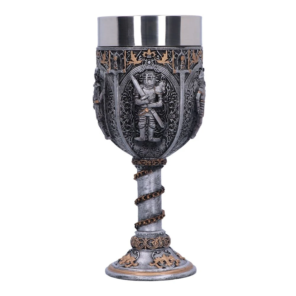 Pocal 'Medieval Knight' de 17,5 cm – Design cu cavaleri medievali și lanț decorativ [2]