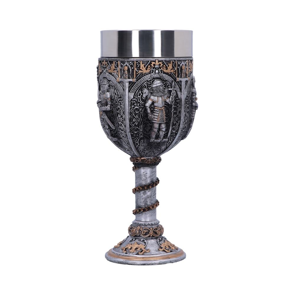 Pocal 'Medieval Knight' de 17,5 cm – Design cu cavaleri medievali și lanț decorativ [4]