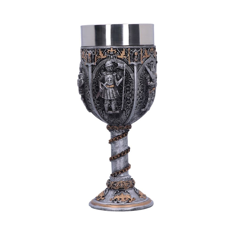 Pocal 'Medieval Knight' de 17,5 cm – Design cu cavaleri medievali și lanț decorativ [6]