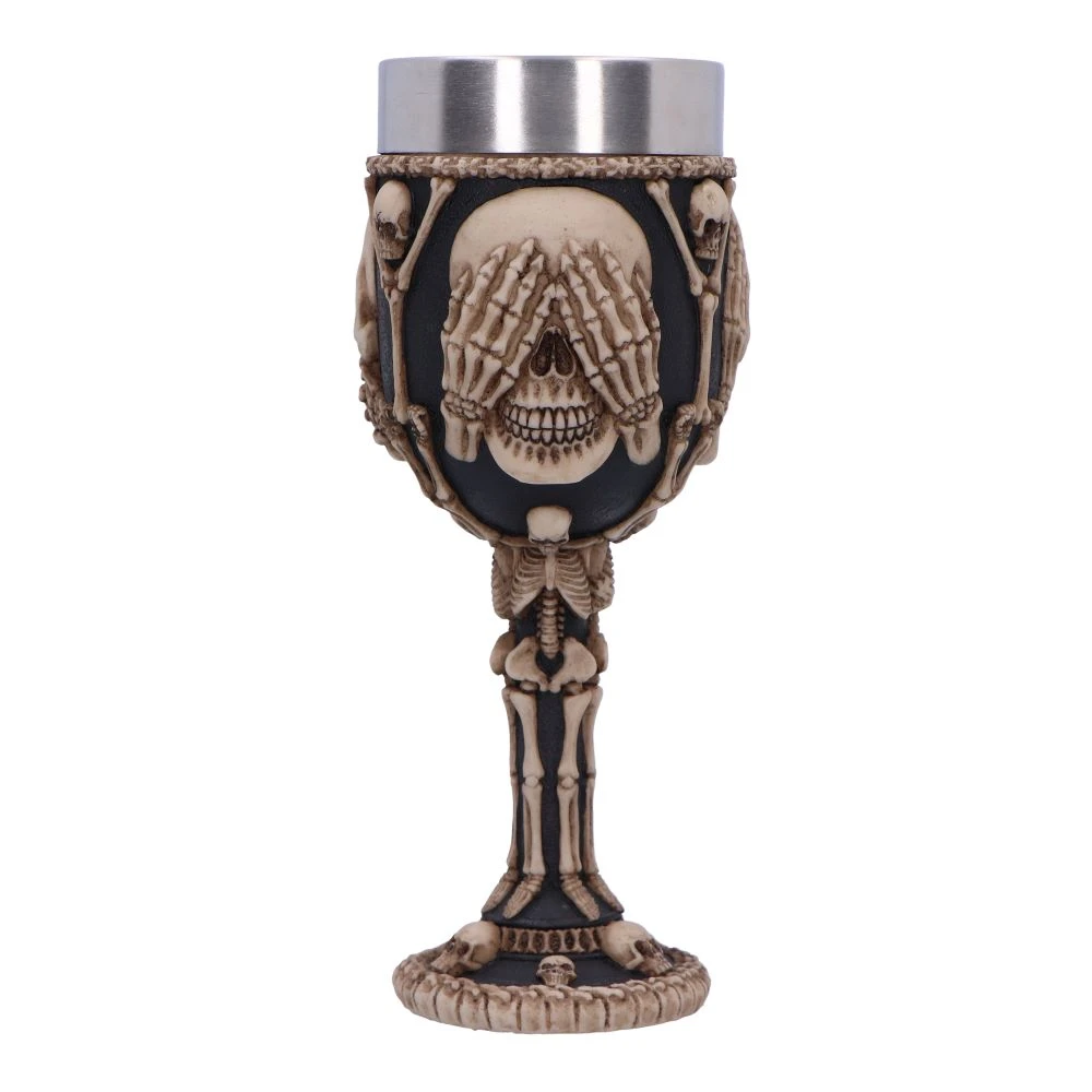 Pocal 'Three Wise Skeletons' de 20 cm – Design cu trei schelete înțelepte [2]