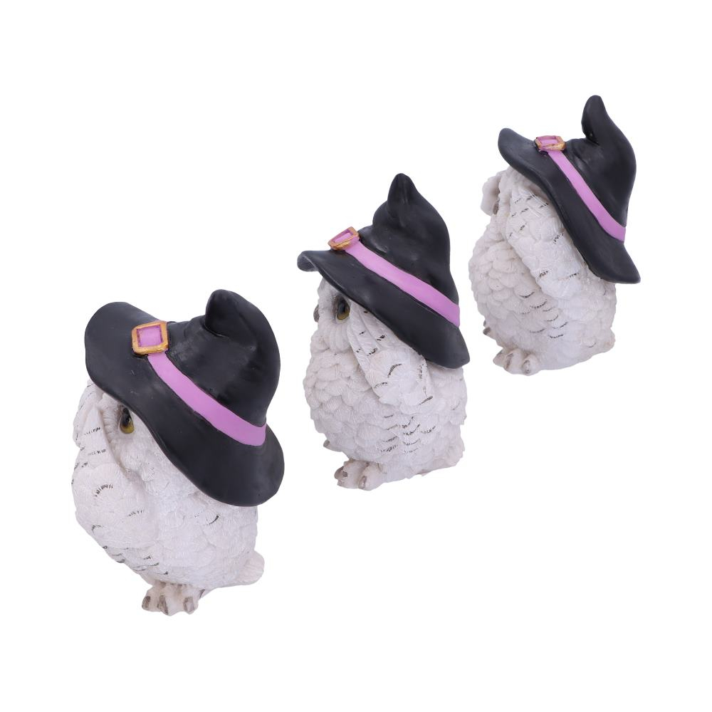Set de 3 figurine bufnite albe "Trei intelepte" – 9 cm [4]