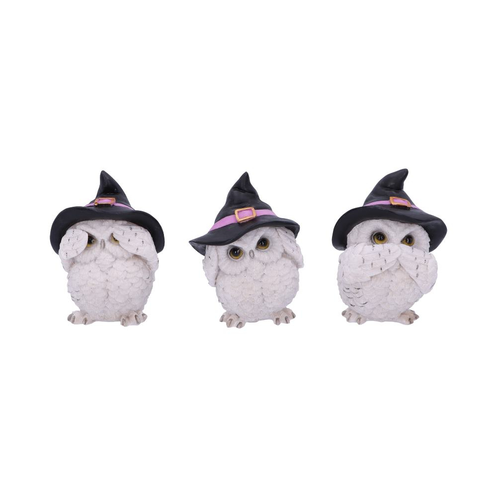Set de 3 figurine bufnite albe "Trei intelepte" – 9 cm [3]