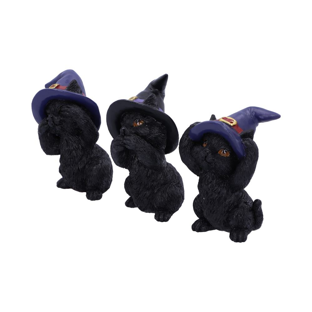Set figurine Three Wise Familiars 9,2 cm - Pisici negre cu palarii de vrajitoare [4]