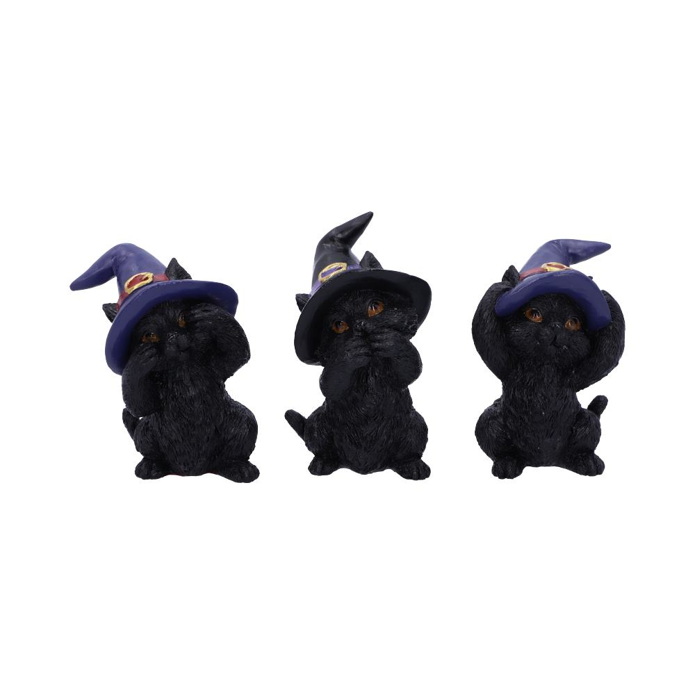 Set figurine Three Wise Familiars 9,2 cm - Pisici negre cu palarii de vrajitoare [3]