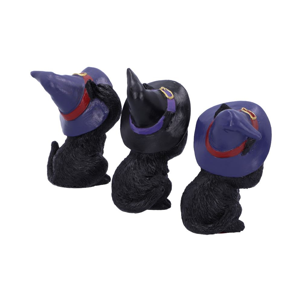 Set figurine Three Wise Familiars 9,2 cm - Pisici negre cu palarii de vrajitoare [6]