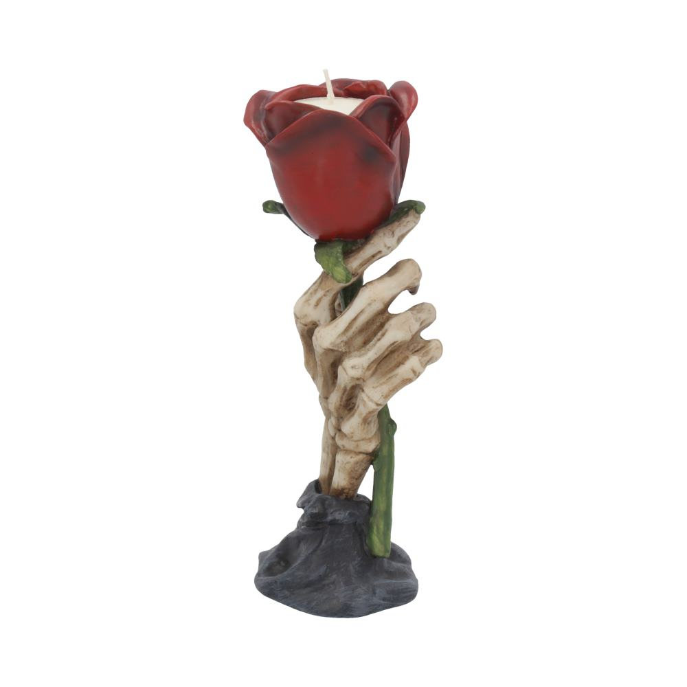 Suport Lumânare Gotic "Eternal Flame" – Mână Scheletică cu Trandafir [6]