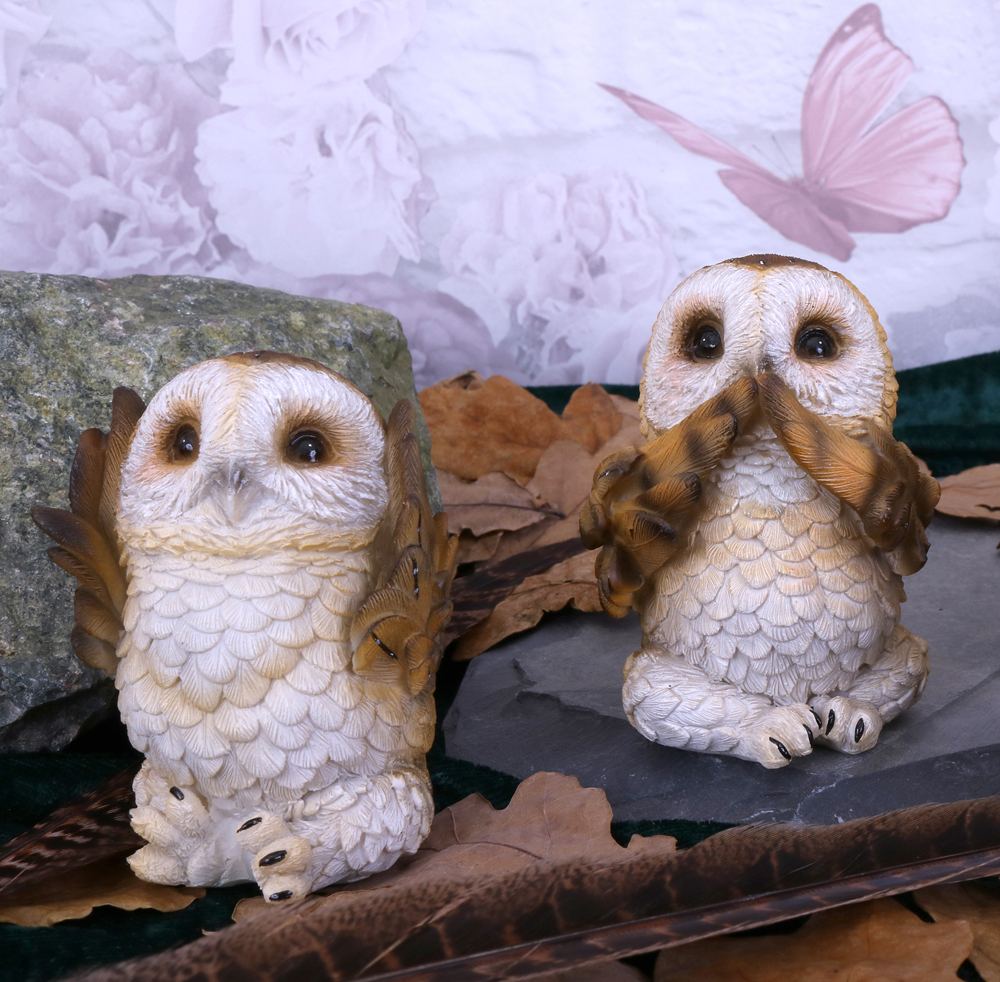 Three Wise Brown Owls – Figurine bufnite simpatice cu mesaj simbolic [3]