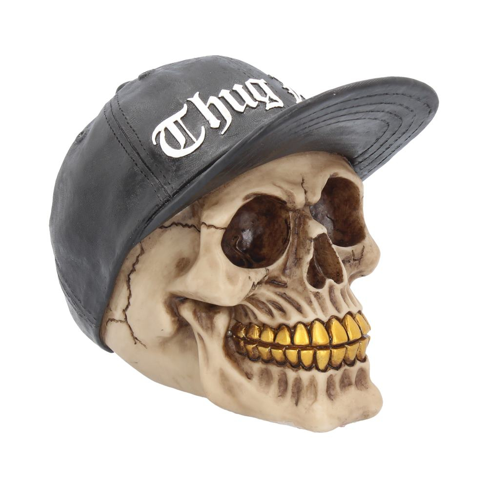 Thug Life – Figurina Craniu Cu Sapca  - Decor Gothic Urban [3]