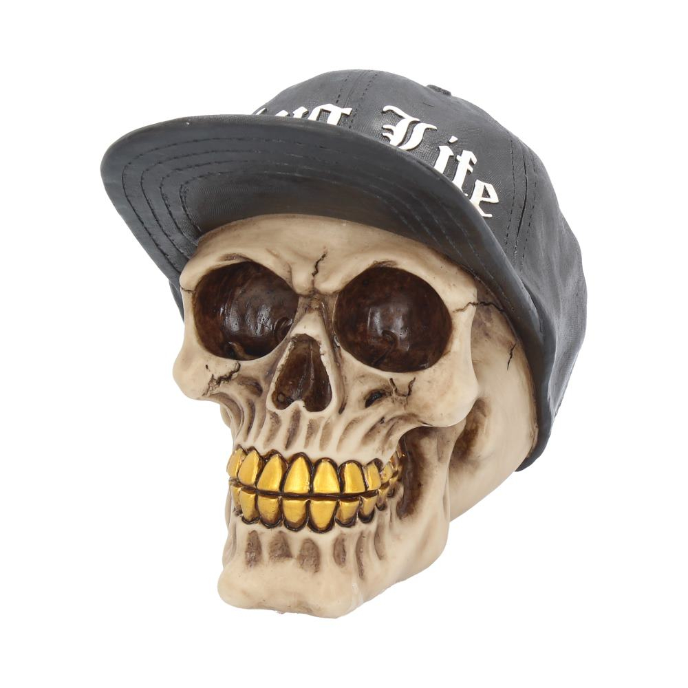 Thug Life – Figurina Craniu Cu Sapca  - Decor Gothic Urban [4]