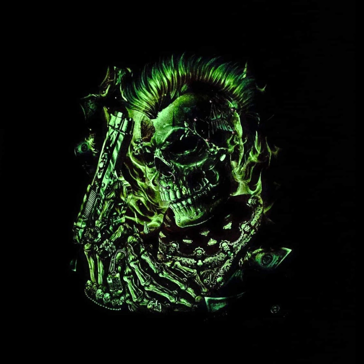 tricou-skull-punk-creasta-pistol-glow-in-the-dark [2]