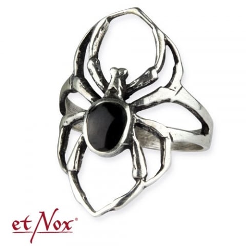 Inele - Inel etNox "Black Spider" din argint 925 cu onix