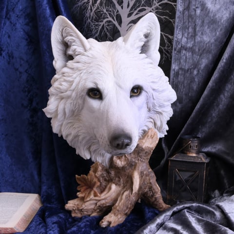 Figurine cu Animale - Bust lup alb