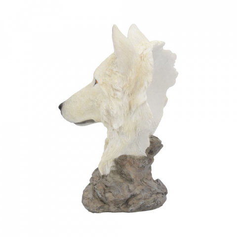 Bust Snow Searcher 16 cm - Sculptura decorativa lup alb [3]