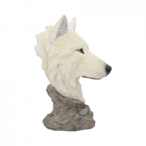 Bust Snow Searcher 16 cm - Sculptura decorativa lup alb [6]
