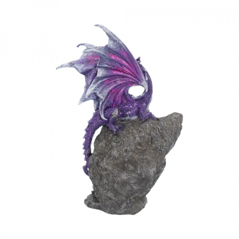 Figurină Amethyst Custodian – Dragon Violet pe Geodă de Ametist, 22 cm [4]