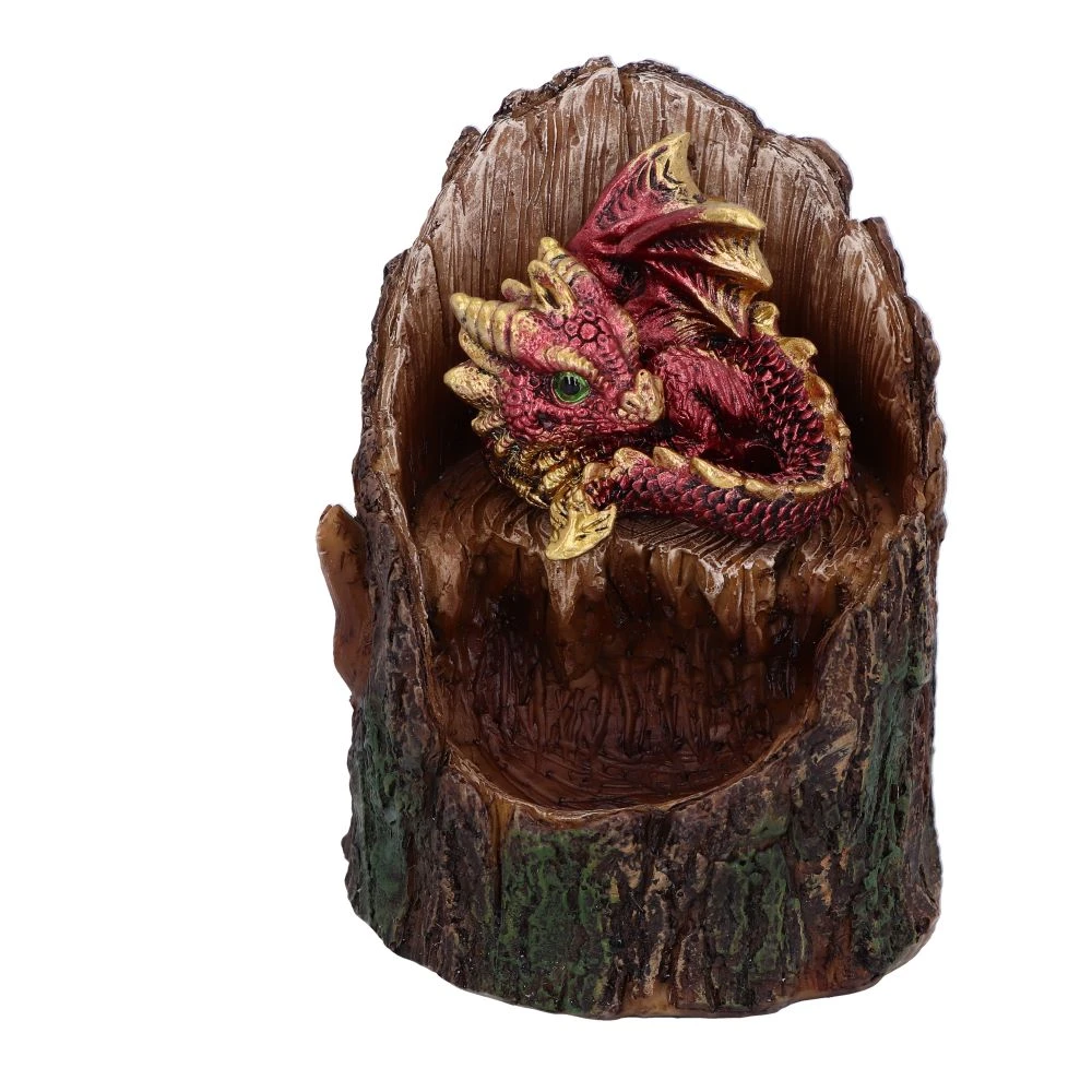 Figurină Arboreal Hatchling Red – Pui de Dragon Roșu în Trunchi de Copac Luminos, 10,8 cm [1]