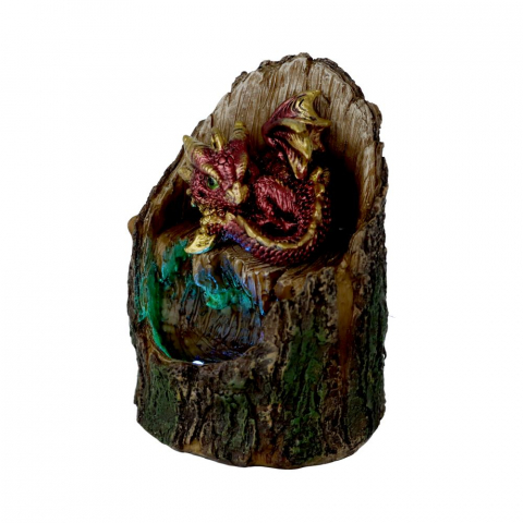Figurină Arboreal Hatchling Red – Pui de Dragon Roșu în Trunchi de Copac Luminos, 10,8 cm [3]