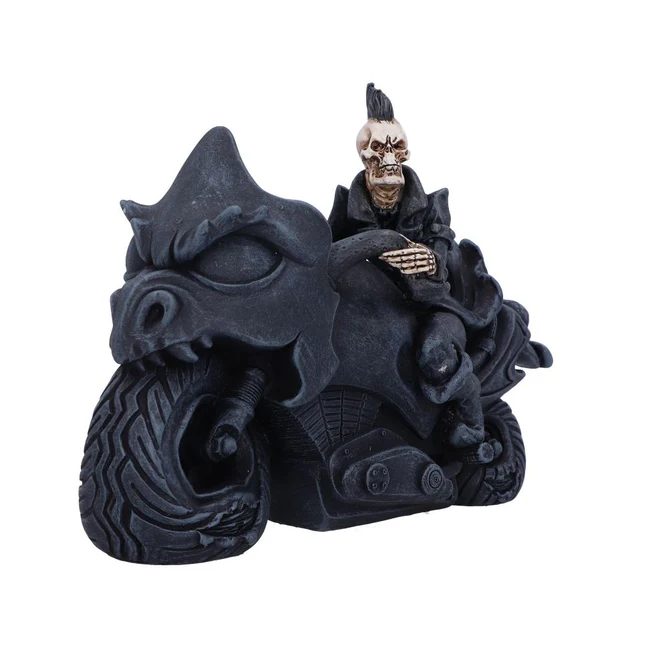 Figurină Biker Skeleton – Războinicul Întunericului pe Motocicletă, Gothic, Rock, 22 cm [4]