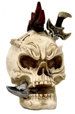Cranii Gotice - Figurină Craniu cu Sabie – Artă Detaliată pentru Decoruri Gotice