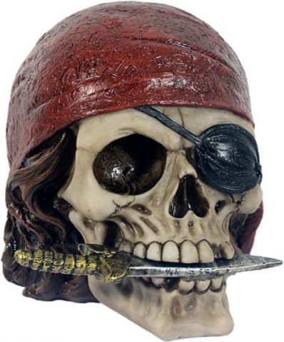 Cranii Gotice - Figurină "Craniu Pirat" – Decor Gotico-Fantezist