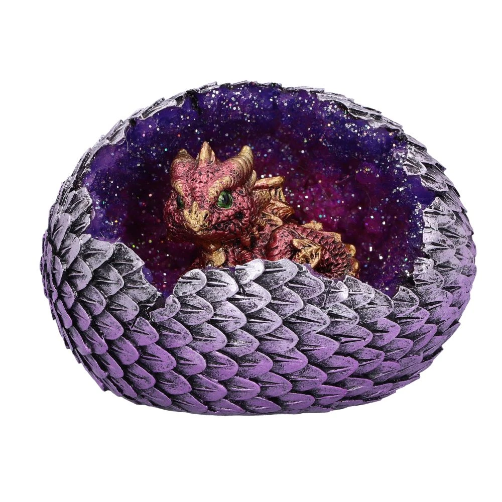 Figurină Geode Home (Red) – Pui de Dragon în Ou Geodă, 10,7 cm [1]