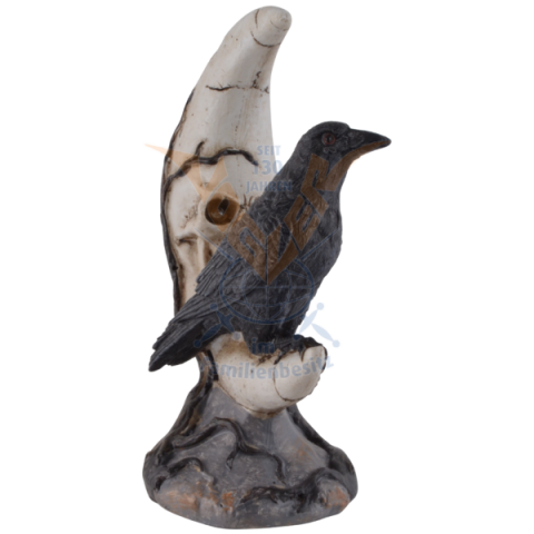 Figurină Gotica "Corb Întunecat" – Corb pe Craniu cu LED-uri [3]